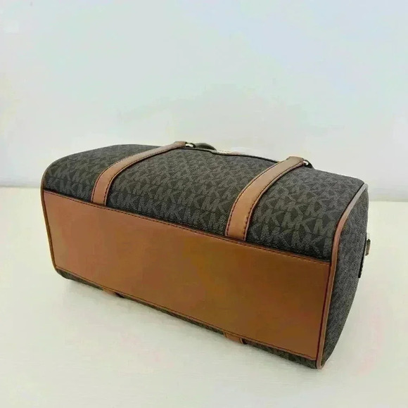 MICHAEL KORS JST TRAVEL MEDIUM DUFFLE SATCHEL SHOULDER CROSSBODY BAG MK BROWN - Picture 8 of 12